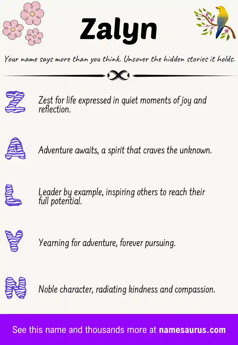 Acrostic poem about Zalyn.