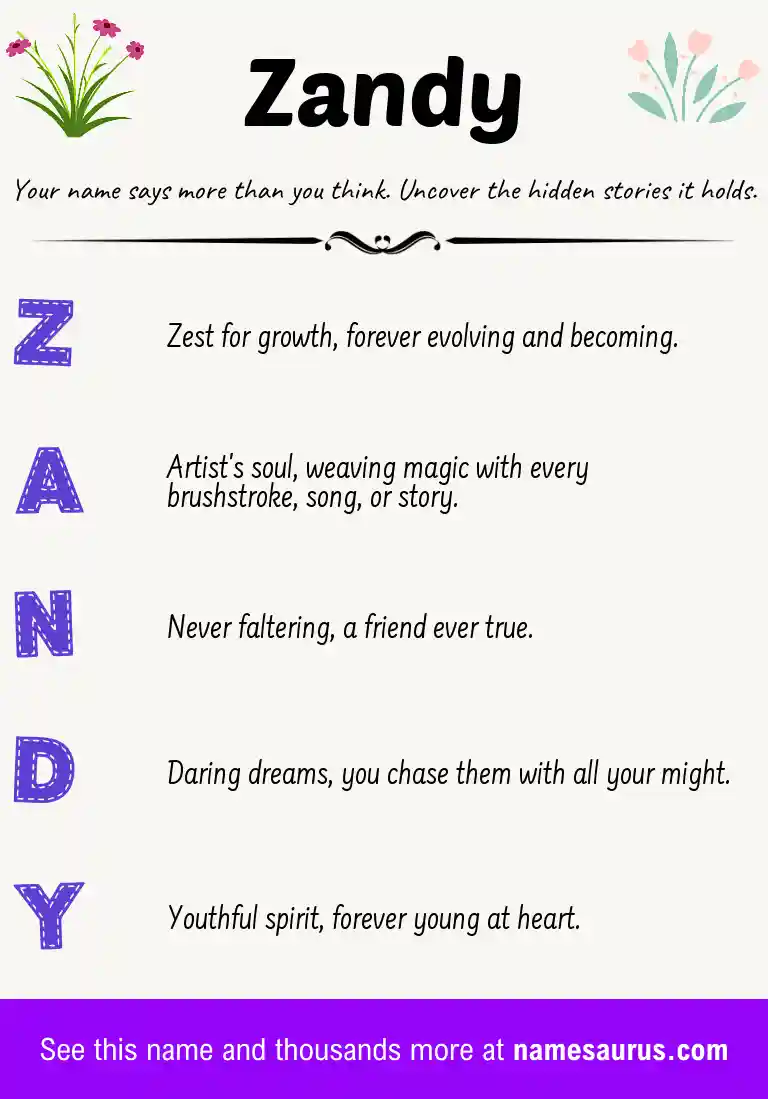 Acrostic poem about Zandy.