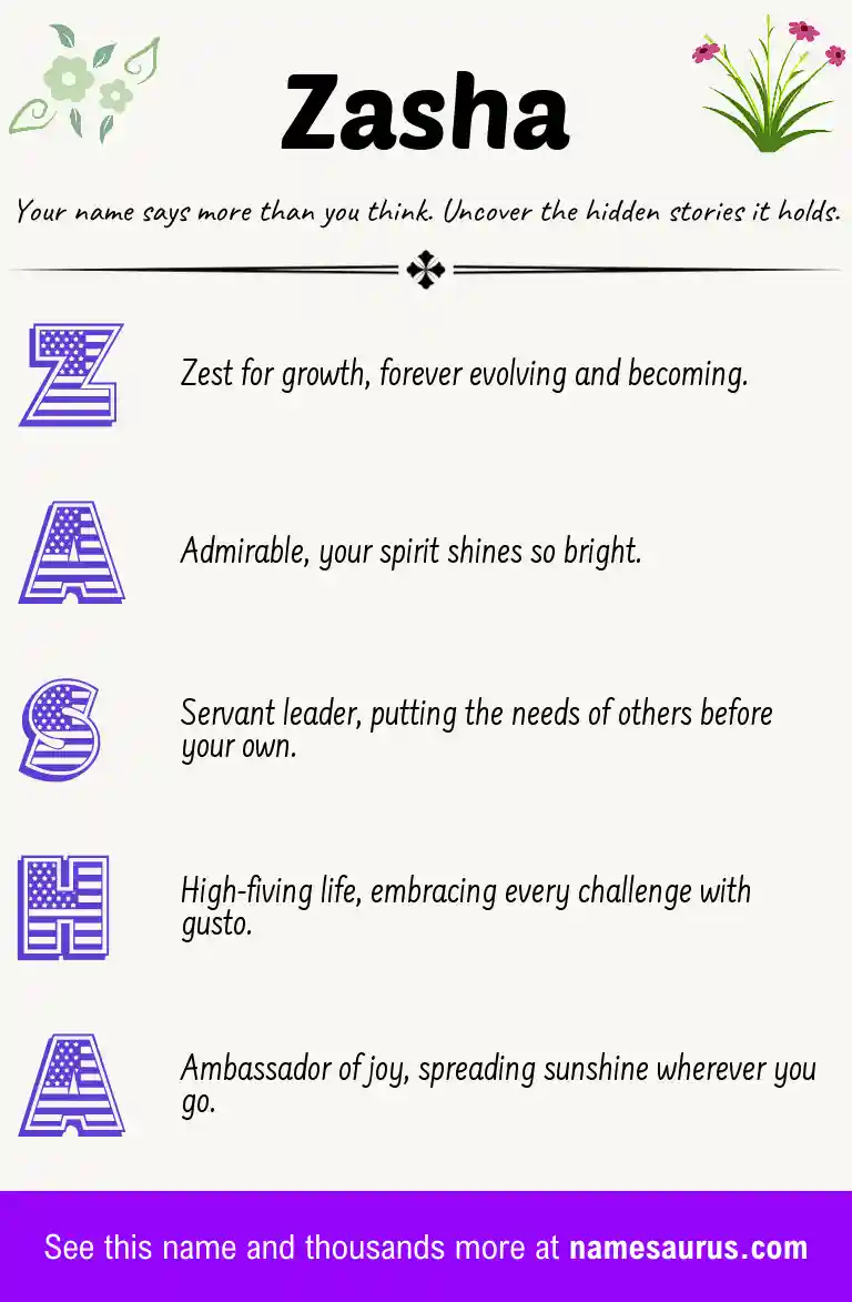 Acrostic poem about Zasha.