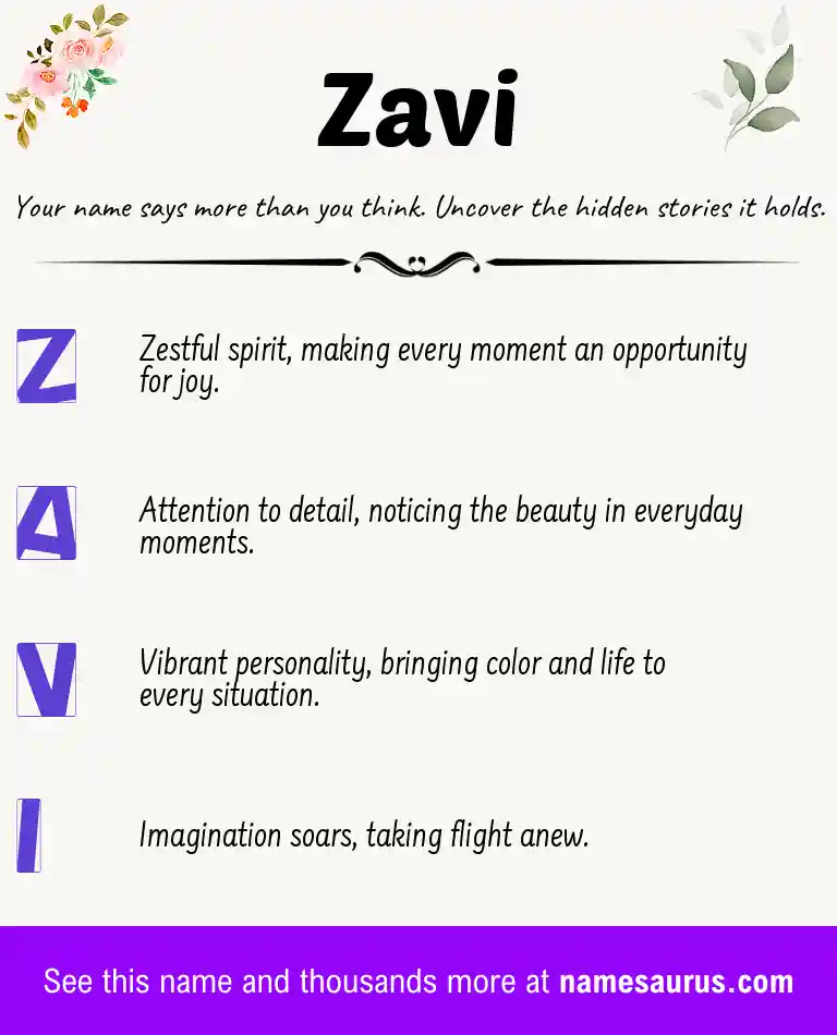 Acrostic poem about Zavi.