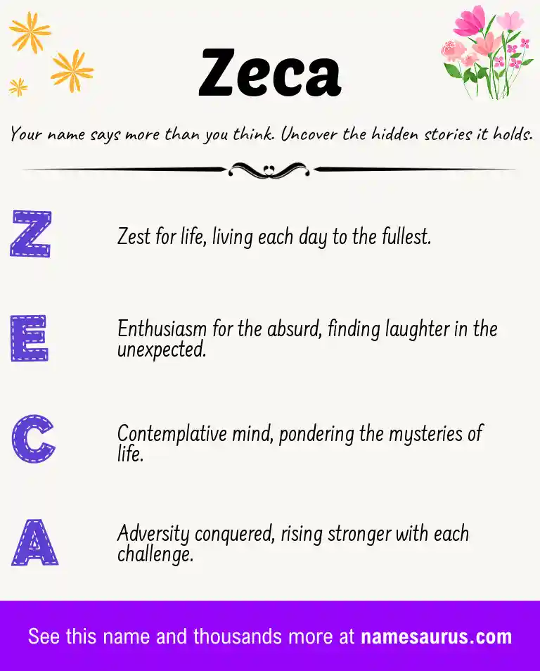 Acrostic poem about Zeca.