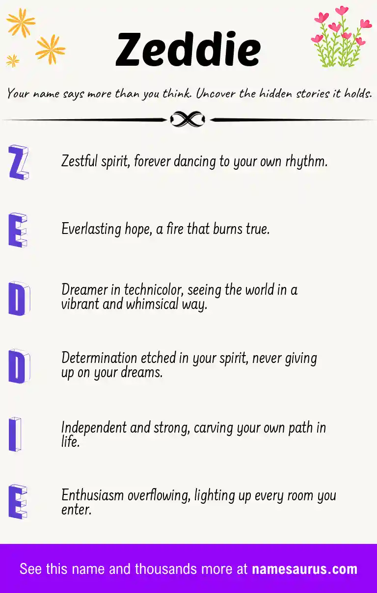 Acrostic poem about Zeddie.