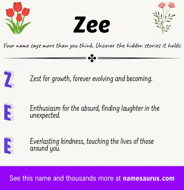 Acrostic poem about Zee.