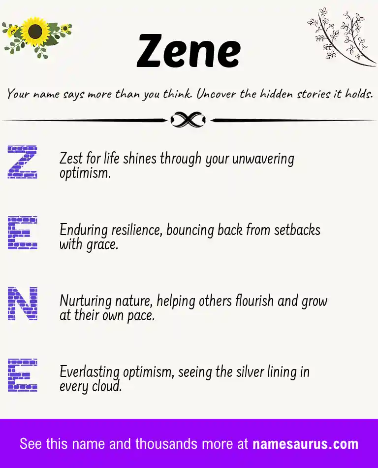 Acrostic poem about Zene.