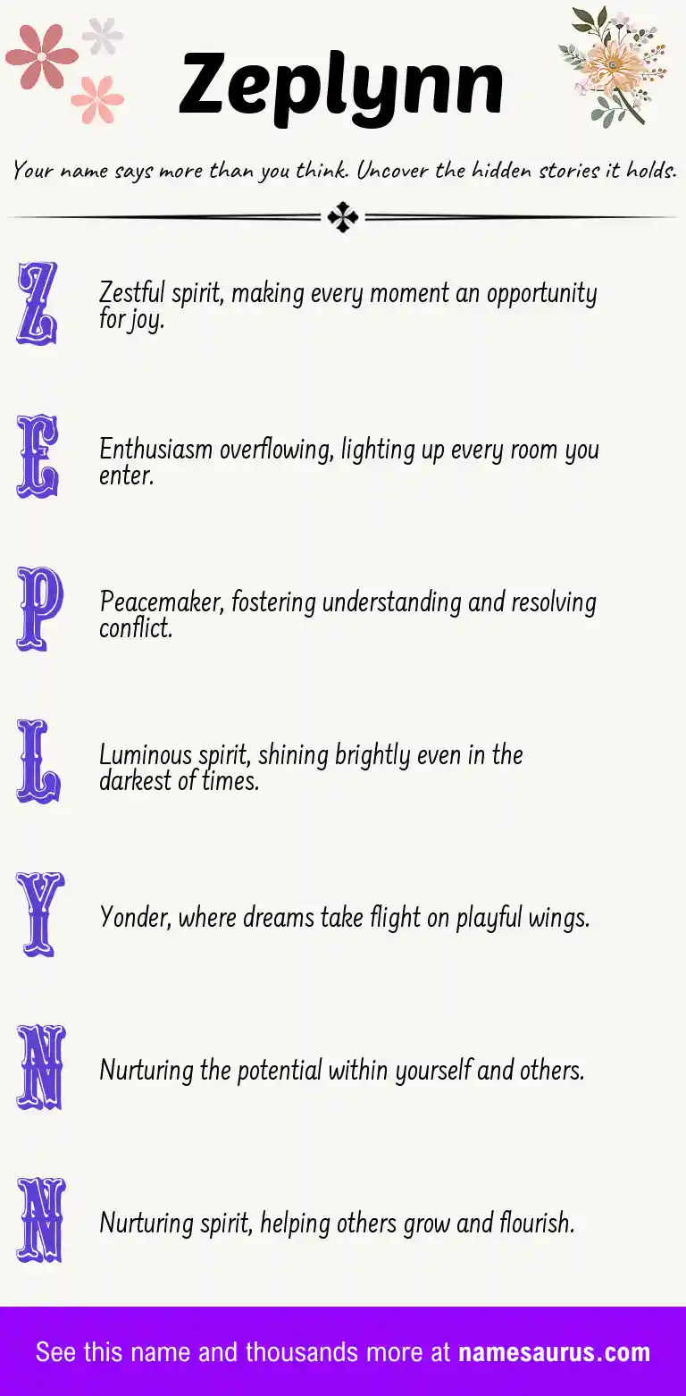 Acrostic poem about Zeplynn.