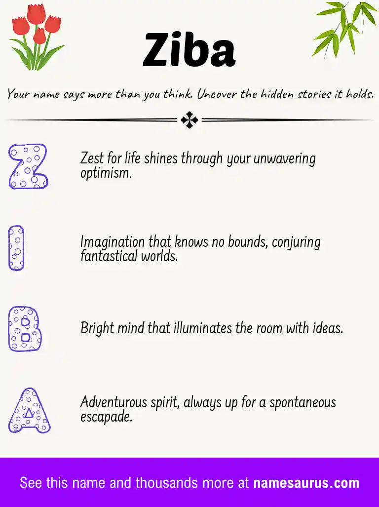 Acrostic poem about Ziba.