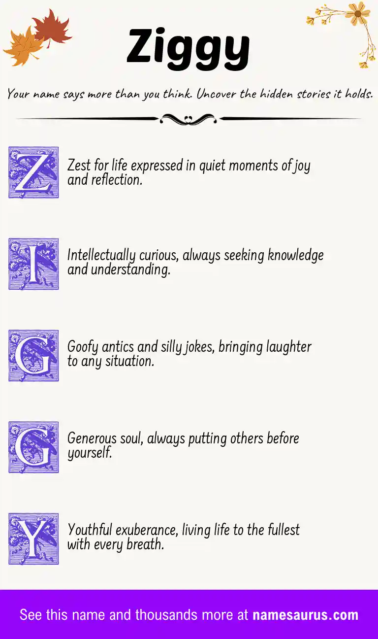 Acrostic poem about Ziggy.