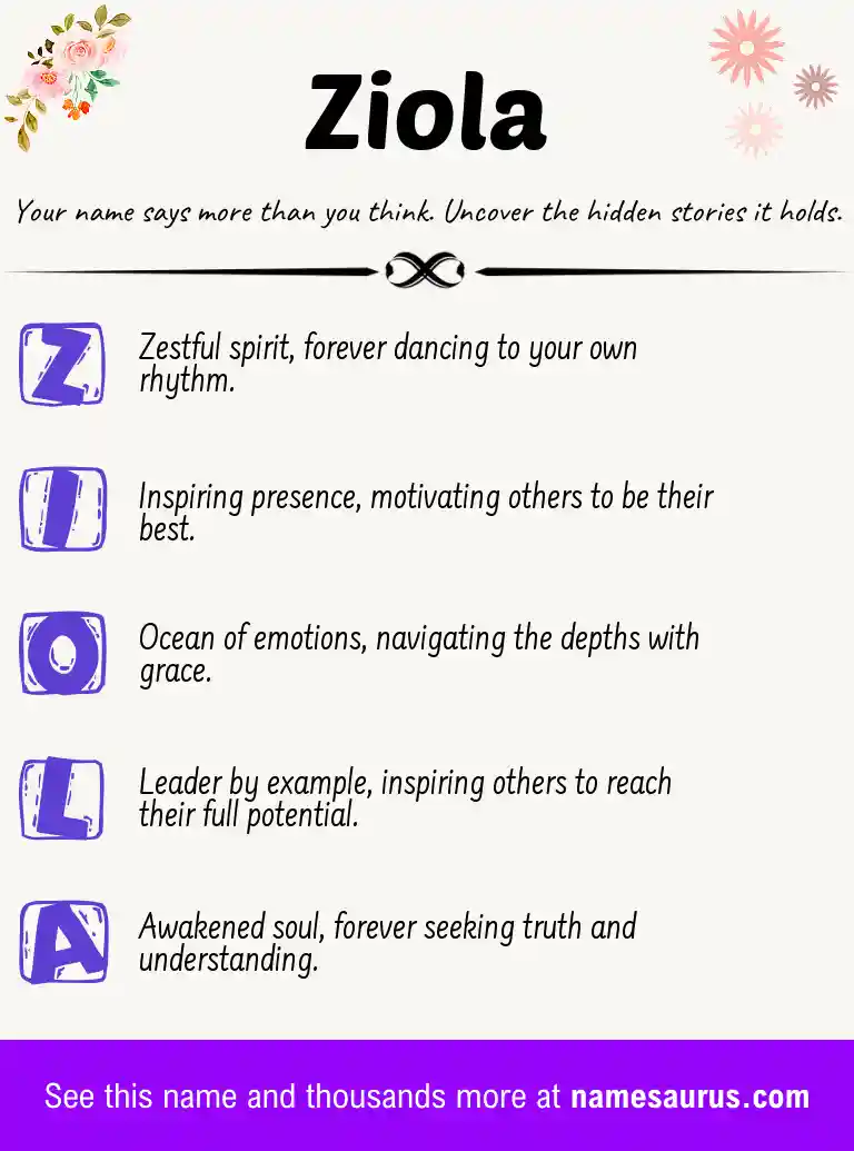 Acrostic poem about Ziola.