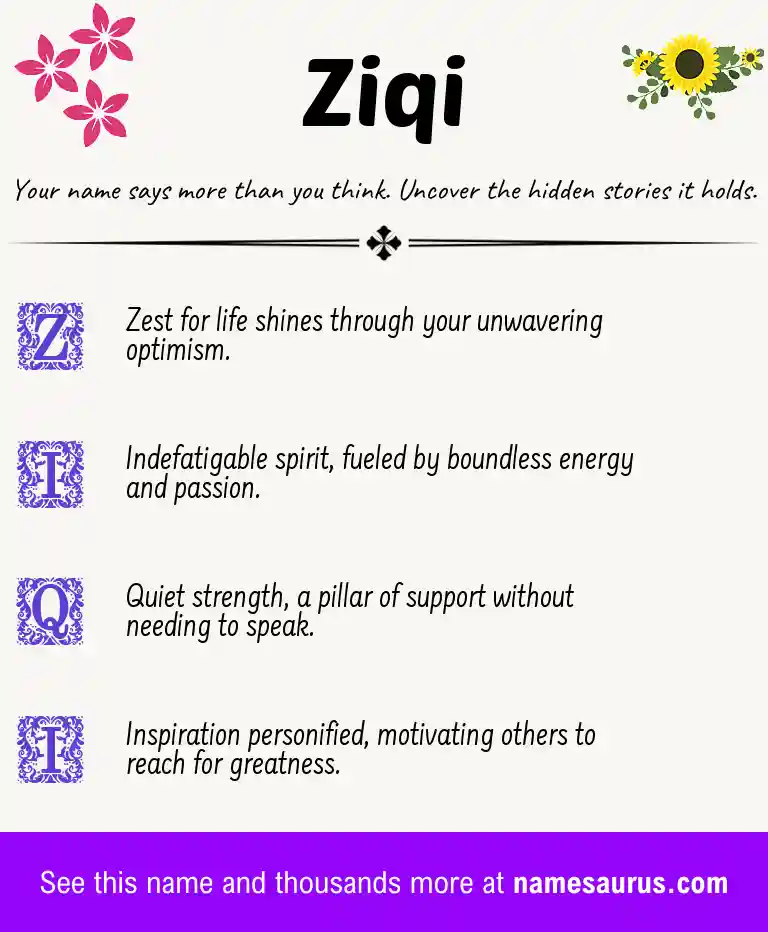 Acrostic poem about Ziqi.