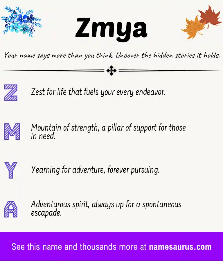 Acrostic poem about Zmya.