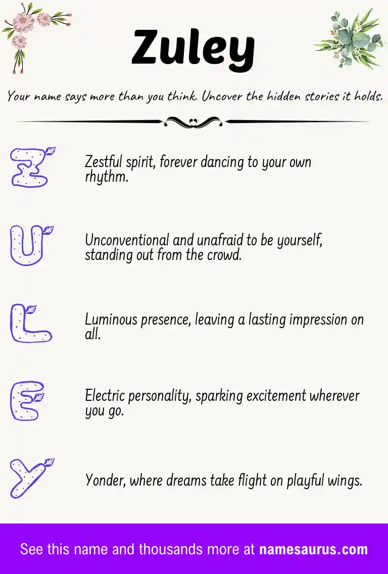 Acrostic poem about Zuley.