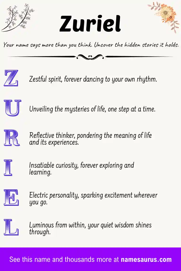 Acrostic poem about Zuriel.