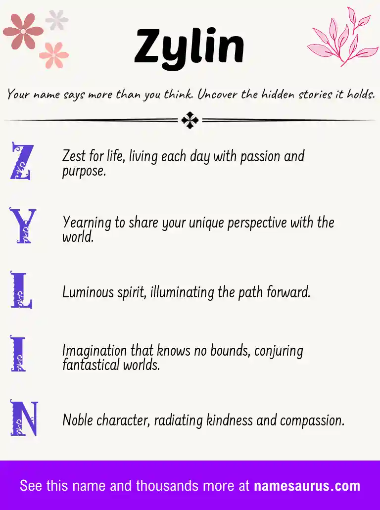 Acrostic poem about Zylin.