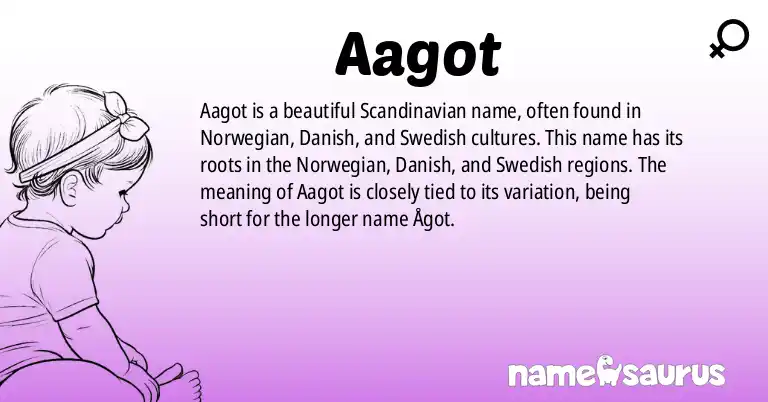 Infographic about Aagot name meaning, Aagot is a name from Norwegian, Danish, Swedish, Icelandic origin(s).