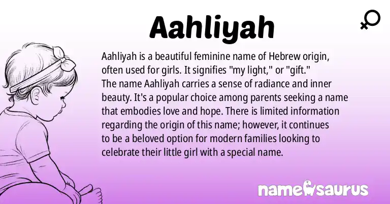 Infographic about Aahliyah name meaning, Aahliyah is a name from N/A origin(s).