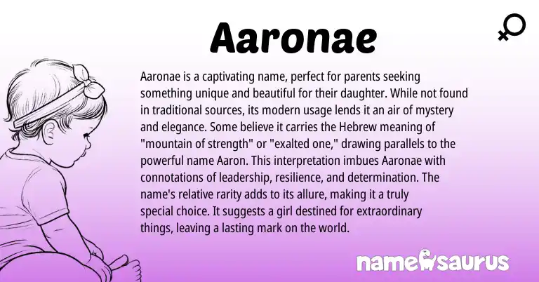 Infographic about Aaronae name meaning, Aaronae is a name from Other origin(s).