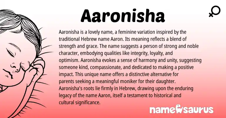 Infographic about Aaronisha name meaning, Aaronisha is a name from Other origin(s).