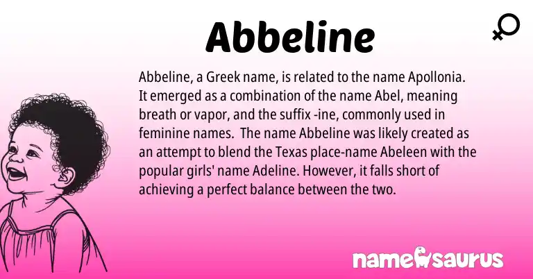 Infographic about Abbeline name meaning, Abbeline is a name from Greek origin(s).