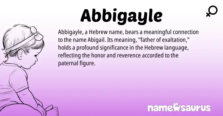 Infographic about Abbigayle name meaning, Abbigayle is a name from Hebrew origin(s).