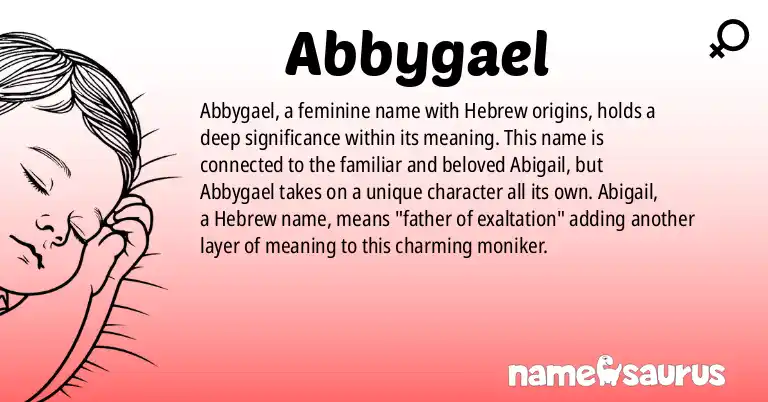 Infographic about Abbygael name meaning, Abbygael is a name from Hebrew origin(s).