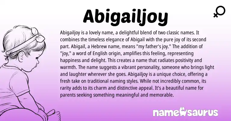Infographic about Abigailjoy name meaning, Abigailjoy is a name from Hebrew origin(s).