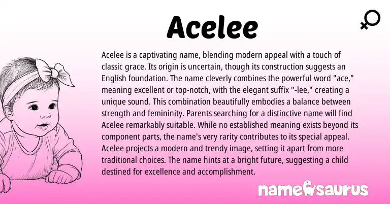 Infographic about Acelee name meaning, Acelee is a name from English origin(s).