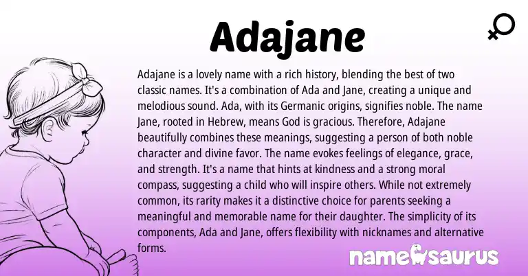 Infographic about Adajane name meaning, Adajane is a name from Other origin(s).
