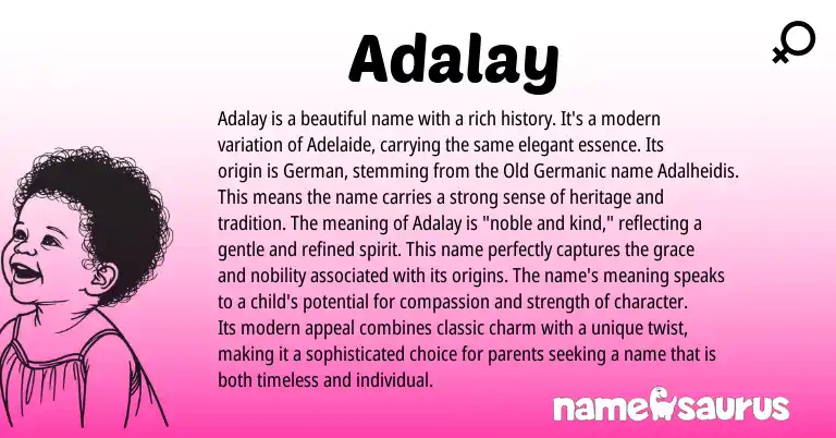 Infographic about Adalay name meaning, Adalay is a name from Other origin(s).