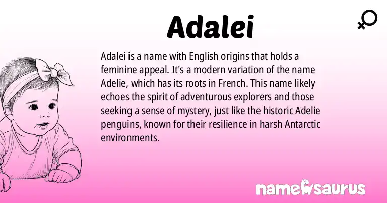 Infographic about Adalei name meaning, Adalei is a name from English origin(s).