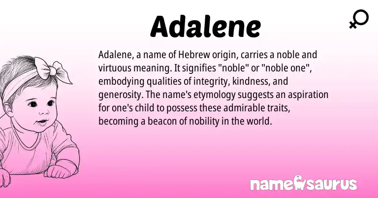 Infographic about Adalene name meaning, Adalene is a name from Hebrew origin(s).