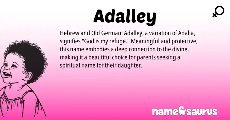 Infographic about Adalley name meaning, Adalley is a name from Old German, Hebrew origin(s).