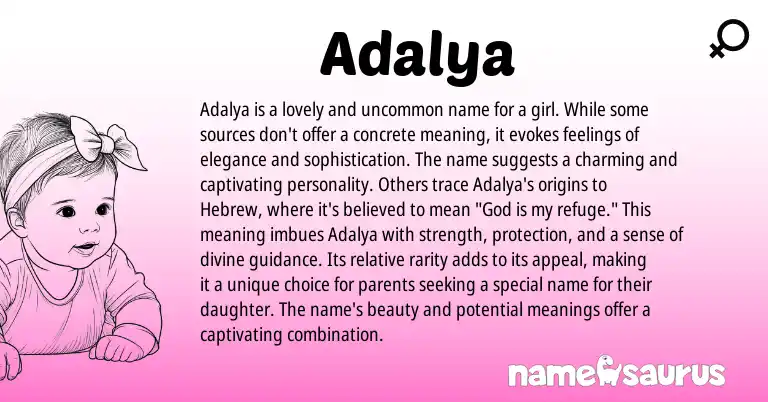 Infographic about Adalya name meaning, Adalya is a name from Other origin(s).