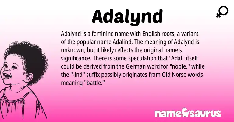 Infographic about Adalynd name meaning, Adalynd is a name from English origin(s).