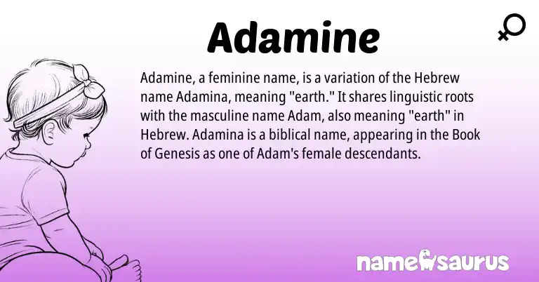 Infographic about Adamine name meaning, Adamine is a name from Hebrew origin(s).