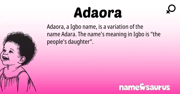 Infographic about Adaora name meaning, Adaora is a name from Igbo origin(s).