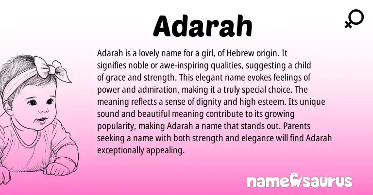 Infographic about Adarah name meaning, Adarah is a name from Hebrew origin(s).