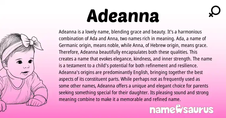 Infographic about Adeanna name meaning, Adeanna is a name from Other origin(s).
