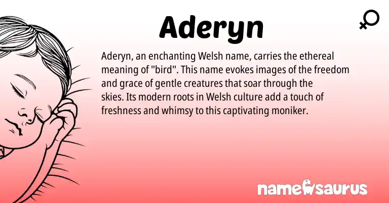 Infographic about Aderyn name meaning, Aderyn is a name from Welsh origin(s).