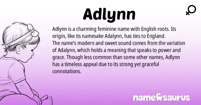 Infographic about Adlynn name meaning, Adlynn is a name from English origin(s).