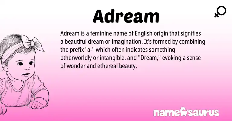 Infographic about Adream name meaning, Adream is a name from English origin(s).