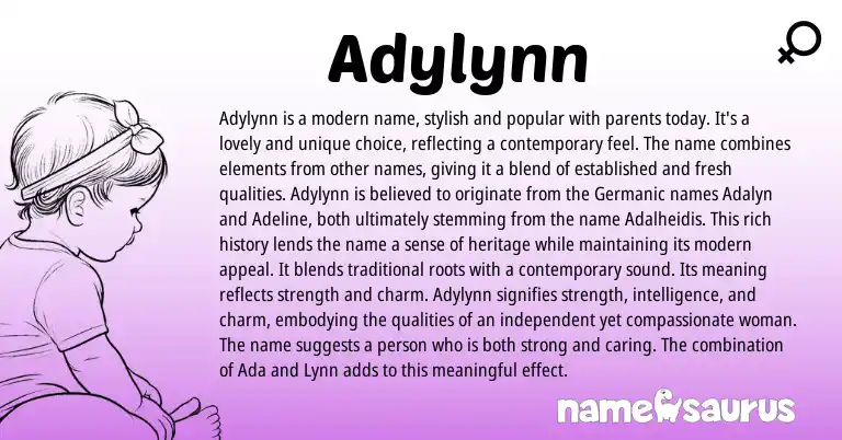 Infographic about Adylynn name meaning, Adylynn is a name from Other origin(s).