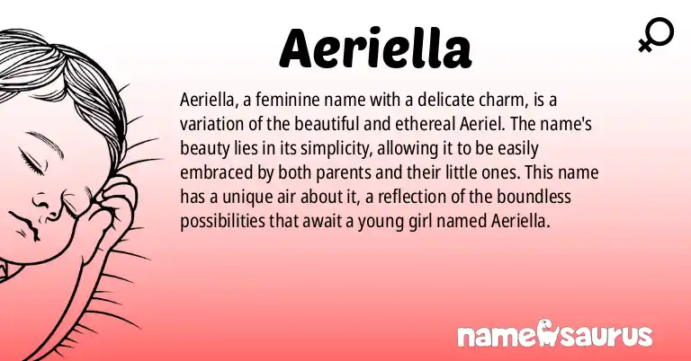 Infographic about Aeriella name meaning, Aeriella is a name from N/A origin(s).