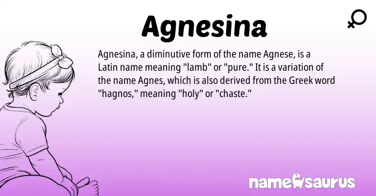 Infographic about Agnesina name meaning, Agnesina is a name from Latin, Greek origin(s).
