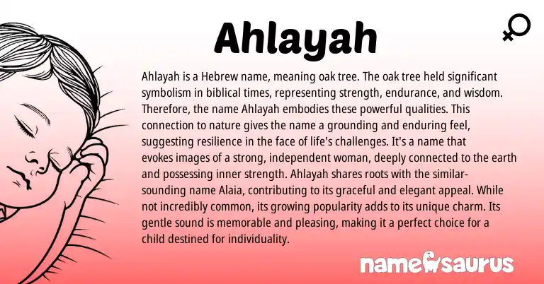 Infographic about Ahlayah name meaning, Ahlayah is a name from Hebrew, Biblical origin(s).