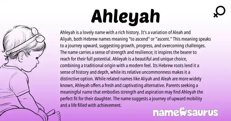 Infographic about Ahleyah name meaning, Ahleyah is a name from Hebrew origin(s).