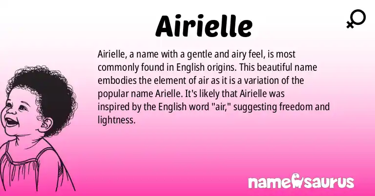 Infographic about Airielle name meaning, Airielle is a name from English origin(s).