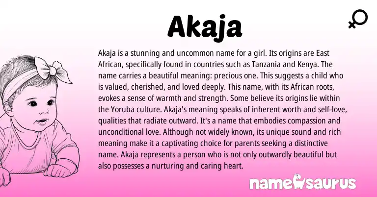 Infographic about Akaja name meaning, Akaja is a name from African origin(s).
