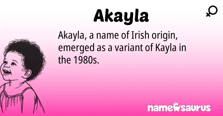 Infographic about Akayla name meaning, Akayla is a name from Irish origin(s).