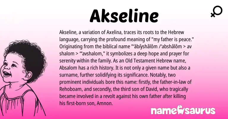 Infographic about Akseline name meaning, Akseline is a name from Hebrew origin(s).
