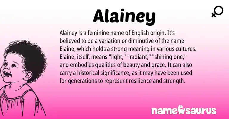 Infographic about Alainey name meaning, Alainey is a name from N/A origin(s).
